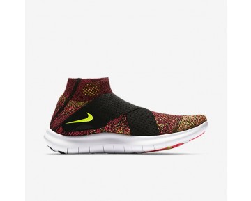 Nike Free RN Motion Flyknit 2017 Damen Laufschuhe Schwarz/Racer Rosa/Weiß/Volt 880846-004