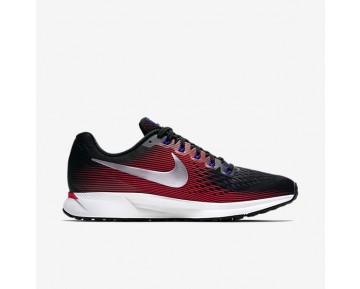 Nike Air Zoom Pegasus 34 Herren Laufschuhe Schwarz/Bright Crimson/Concord/Metallic Silber 880555-006