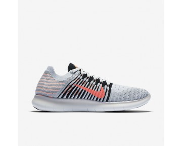 Nike Free RN Flyknit Damen Laufschuhe Wolf grau/Bright Mango/Reines Platin/Schwarz 831070-005