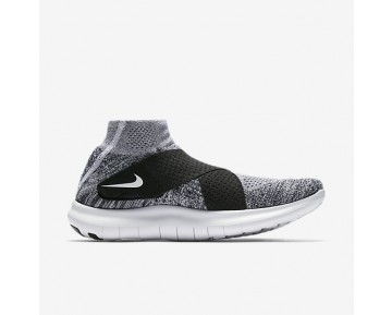 Nike Free RN Motion Flyknit 2017 Herren Laufschuhe Reines Platin/Schwarz/Wolf grau/Weiß 880845-001
