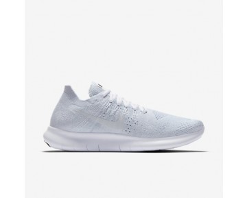 Nike Free RN 2017 Flyknit Damen Laufschuhe Weiß/Reines Platin/Schwarz/Weiß 880844-100