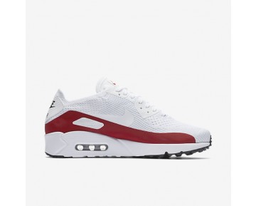 Nike Air Max 90 Ultra 2.0 Flyknit Herren Schuhe Weiß/Gym Rot/Schwarz/Weiß 875943-102