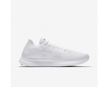 Nike Free RN Flyknit 2017 Herren Laufschuhe Weiß/Reines Platin/Schwarz 880843-100
