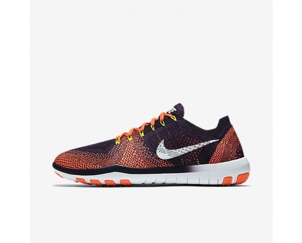 Nike Free Focus Flyknit 2 Damen Trainingsschuhe Grand Violett/Bright Mango/Volt/Weiß 880630-501
