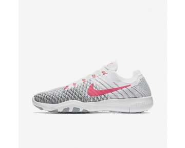 Nike Free TR Flyknit 2 Damen Trainingsschuhe Weiß/Wolf grau/Kaltes Grau/Hyper Punch 904658-100