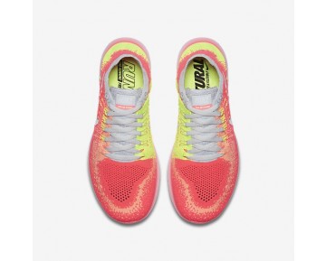 Nike Free RN Flyknit 2017 Damen Laufschuhe Hot Punch/Volt/Reines Platin/Weiß 881974-600